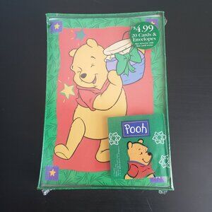 Vintage Disney's Winnie the Pooh Christmas Cards Set of 20 with Env. 1999 - NEW